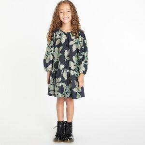 Tanya Taylor M Black and Green Floral Kids Dress